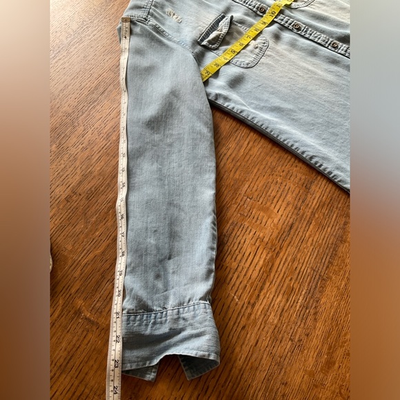 Distressed Light Blue Jeans Shirt - Picture 5 of 6